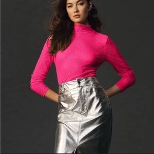 Anthropologie Fuchsia Lace Top